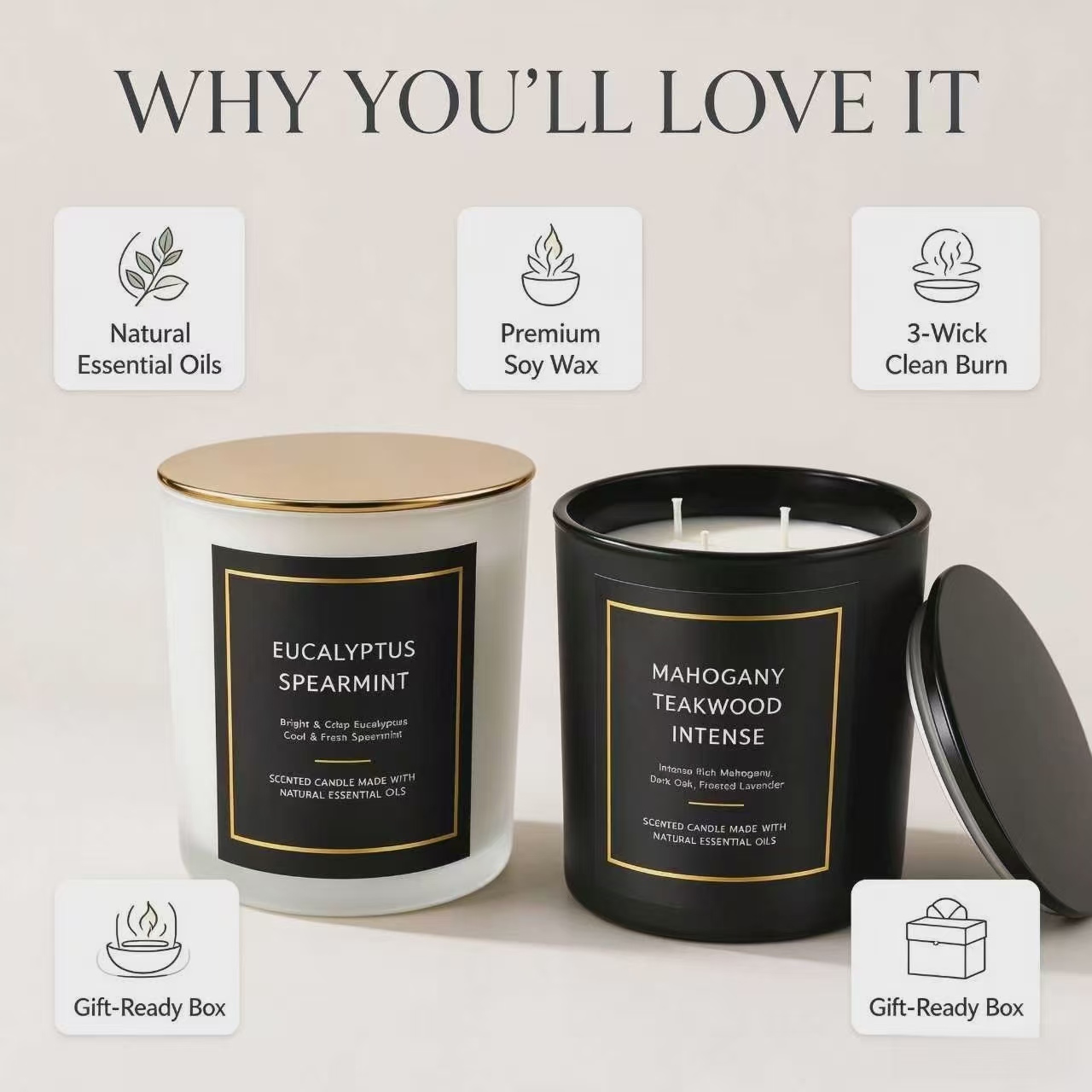 เทียนหอม กลิ่นหอมโรแมนติก เครื - Home Fragrance Gift บทวิจารณ์และราคา
